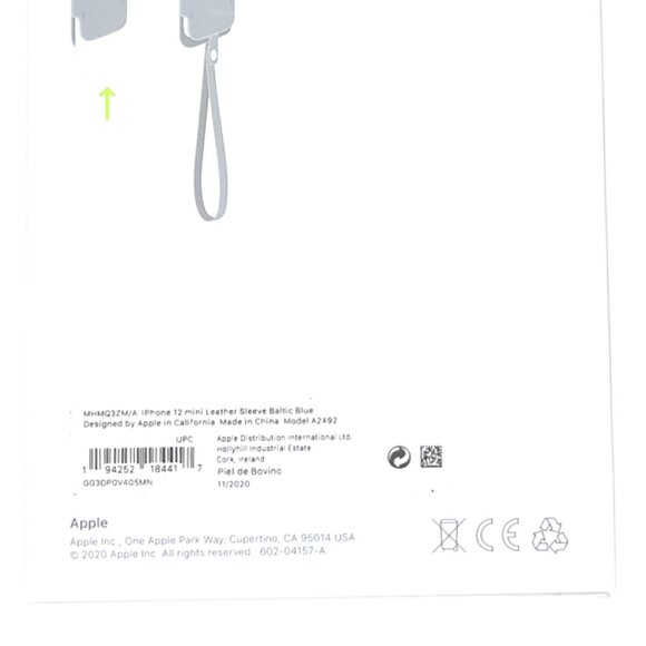 Apple Leather Sleeve For iPhone 12 Mini Baltic Blue MagSafe Genuine Leather New - Picture 3 of 5